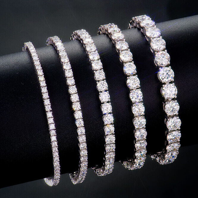 VVS Graded Mossanite Moissanite Diamond Tennis Chain Bracelet Gift