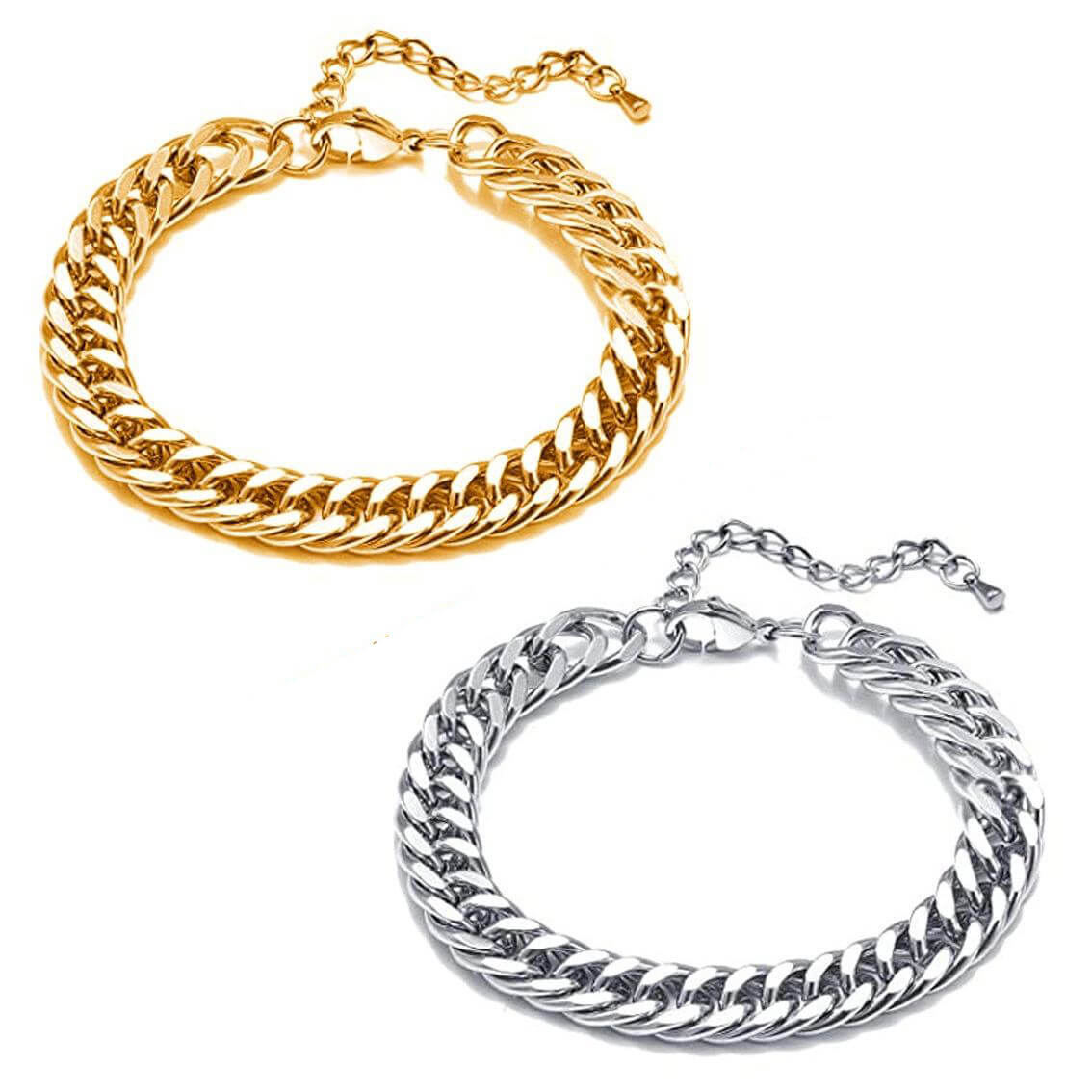 Wholesale Simple Men's Trendy Silver Chain Bracelet Fashion 