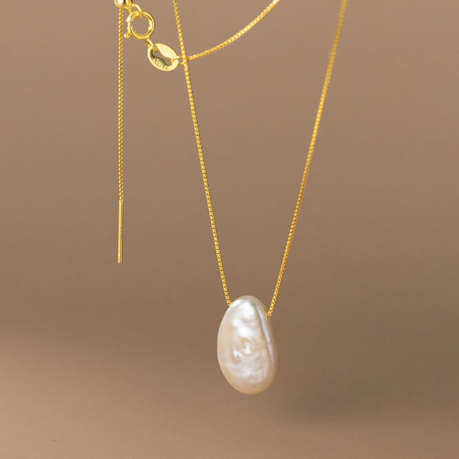 Natural Baroque Pearl Pendant - Chest Necklace