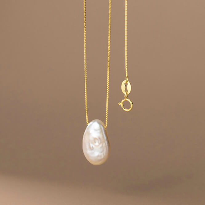 Natural Baroque Pearl Pendant - Chest Necklace