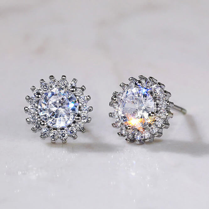  Bling Stud Earrings for Women Beautiful Shiny Jewelry Earrings