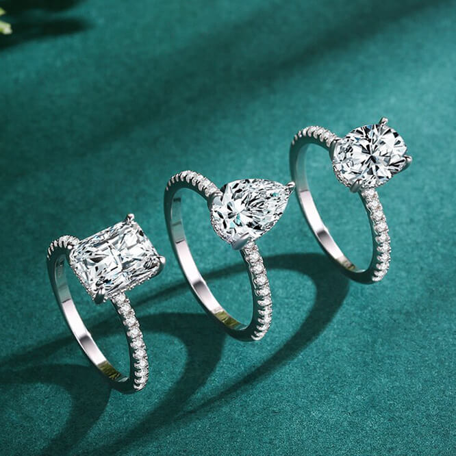 Rose Gold Engagement Ring  CZ Wedding Ring