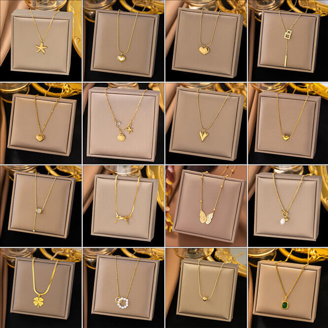 Wholesale Simple and Fashionable Women's Necklace 18k Gold-plated Silver Heart-shaped Shell Butterfly Necklace Jewelry