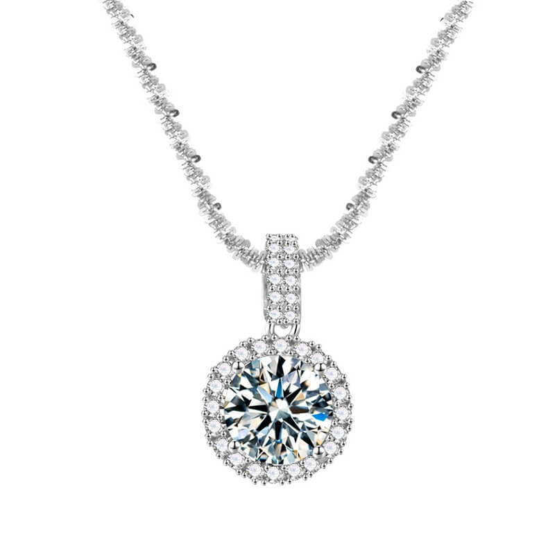 Moissanite Necklace | 925 Sterling Silver C Timeless Sparkle, Exceptional Craft