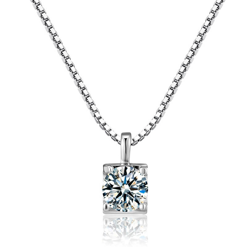 Moissanite Necklace | 925 Sterling Silver C Timeless Sparkle, Exceptional Craft