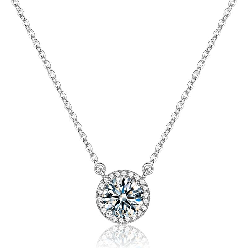 Moissanite Necklace | 925 Sterling Silver C Timeless Sparkle, Exceptional Craft