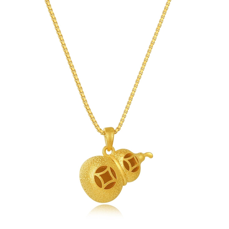 Custom Gourd Pendant Necklaces C Sparkle with luck, tailored just for you! Wear prosperity and uniqueness close.