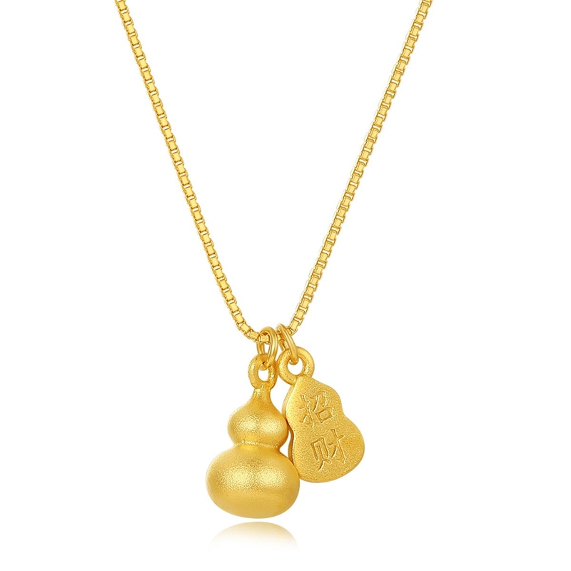 Custom Gourd Pendant Necklaces C Sparkle with luck, tailored just for you! Wear prosperity and uniqueness close.