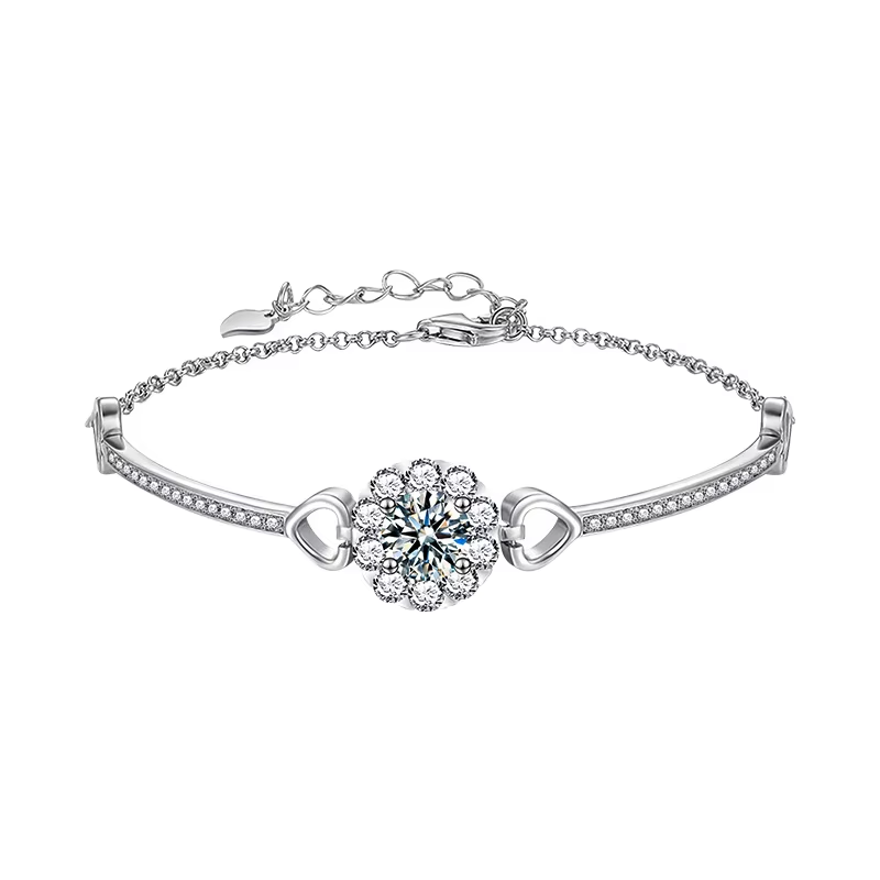 Custom a String of Starlight: Moissanite Silver Bracelet Carries One-of-a-kind Preference