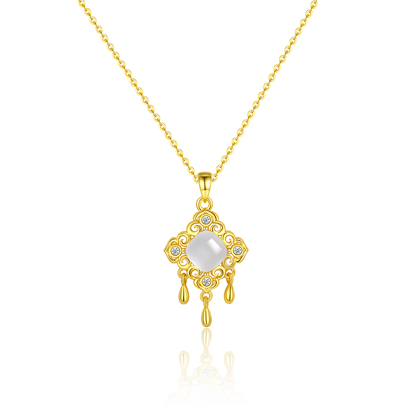 Custom Gold-Plated Necklace: Your Gem, Your Style!