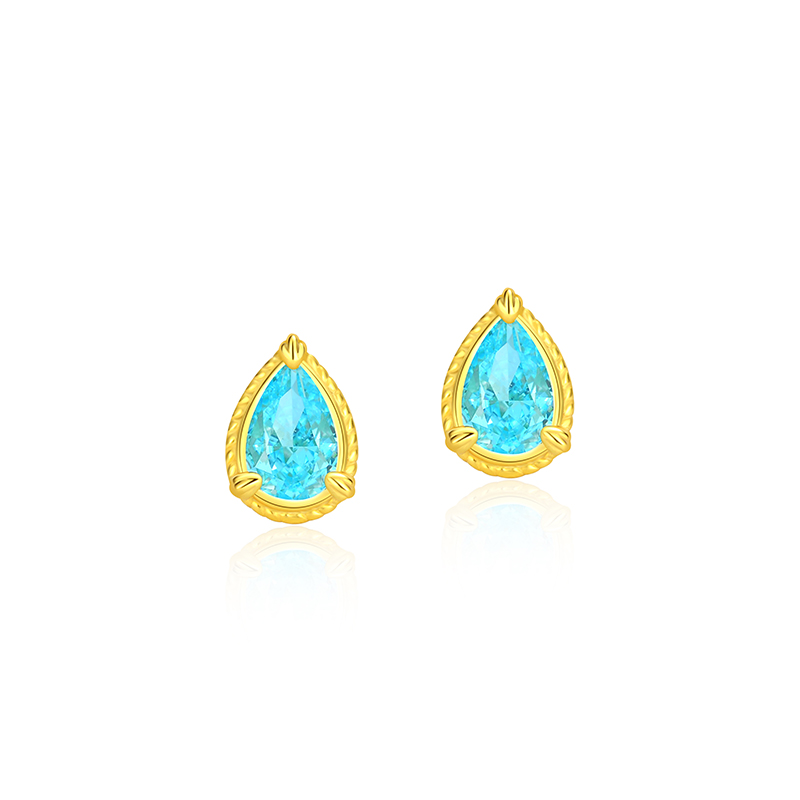 925 Sterling Silver Gold-Plated Earring-Setting Gem Showcase a Unique Style