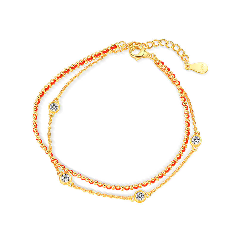 S925 Silver Bracelets With Gold Plated and Setting Different Natural Stones