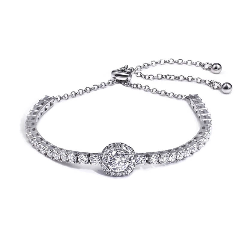 VVS Graded Moissanite Diamond Tennis Chain Bracelet Gift