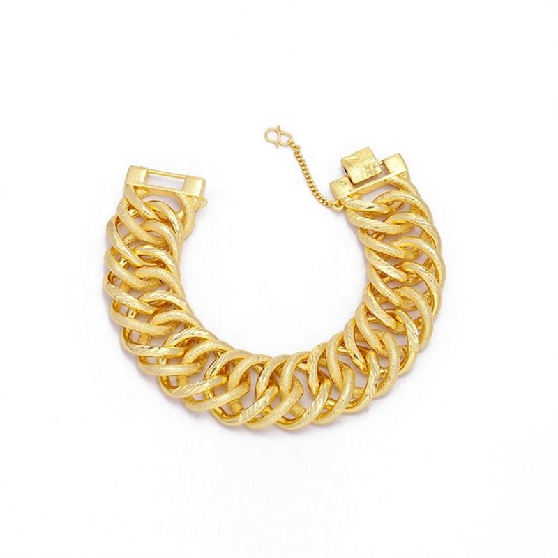 Cuban Chain Bracelet Men's 18K Gold Plated