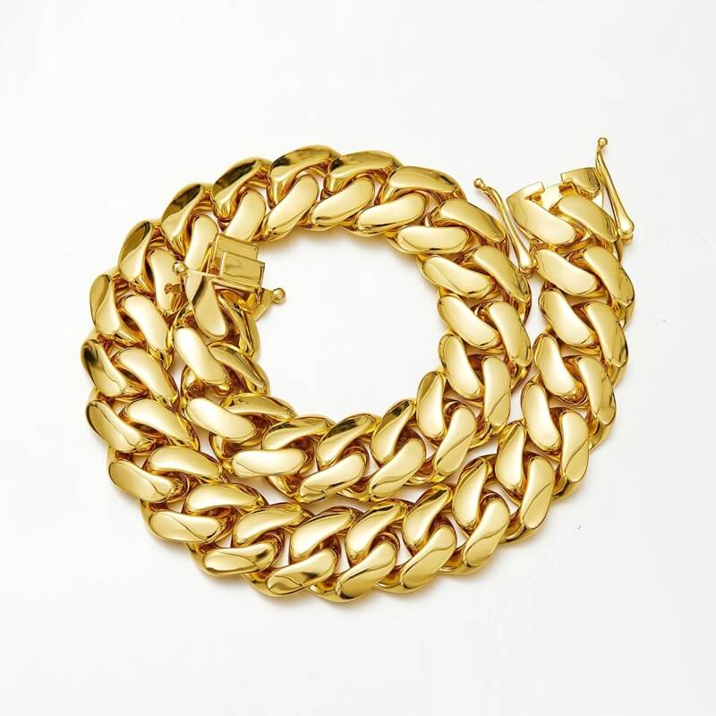 Cuban Chain Bracelet Men's 18K Gold Plated
