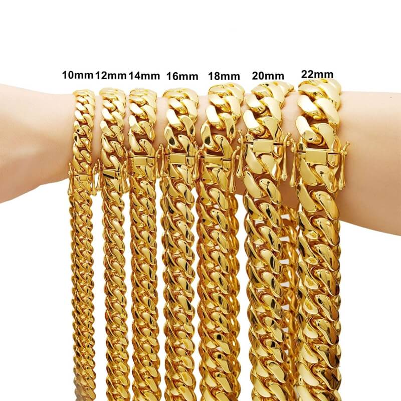 Cuban Chain Bracelet Men's 18K Gold Plated