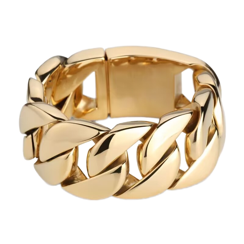 Cuban Chain Bracelet Men's 18K Gold Plated